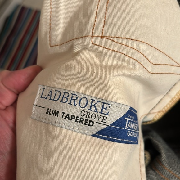Tellason Ladbroke slim tapered selvedge denim jeans 36 USA. 14oz red line NWOT - Picture 10 of 10